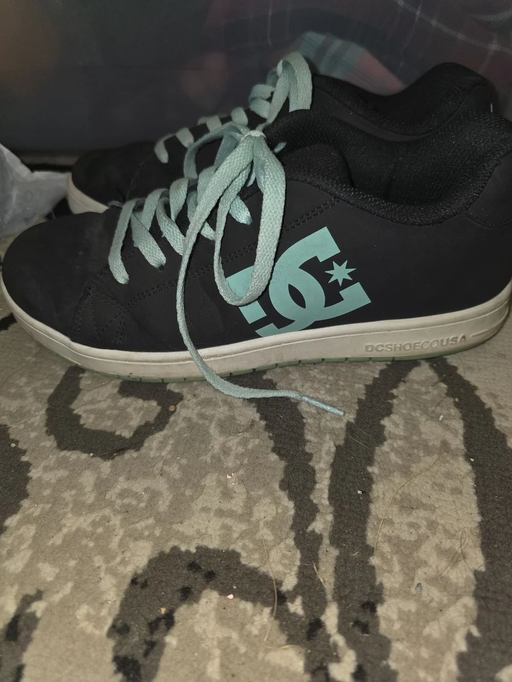 DC Shoes Black Sneaker with Mint Logo and Laces